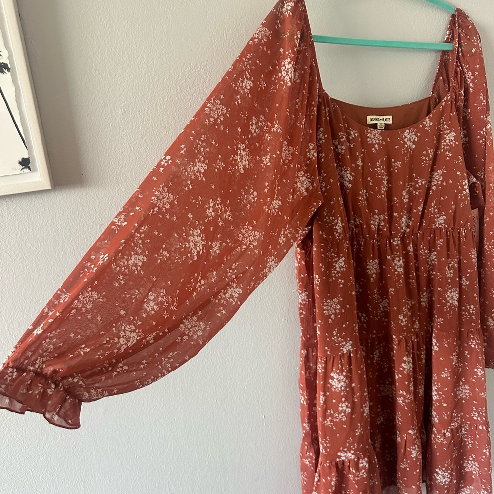 Inspired Hearts Terracotta Floral Dress - Picture 2 of 5
